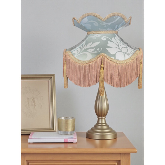 Duck Egg Brocade and Gold Fabric Victorian Crown Top Lampshades