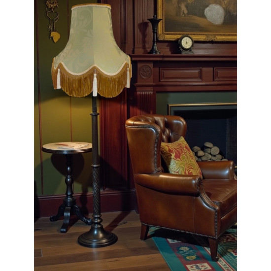 Harlequin Duck Egg Blue Brocade Fabric Scalloped Bottom Lampshades