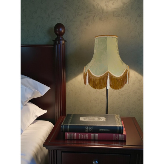 Harlequin Duck Egg Blue Brocade Fabric Scalloped Bottom Lampshades