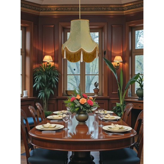 Harlequin Duck Egg Blue Brocade Fabric Scalloped Bottom Lampshades