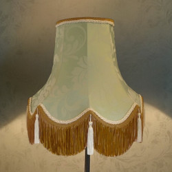 Harlequin Duck Egg Blue Brocade Fabric Scalloped Bottom Lampshades