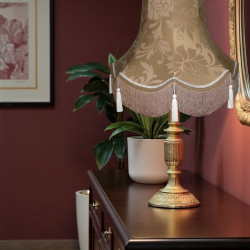 Harlequin Gold Brocade Fabric Scalloped Bottom Lampshades