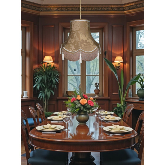 Harlequin Gold Brocade Fabric Scalloped Bottom Lampshades