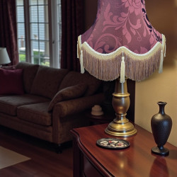 Harlequin Purple Mulberry Brocade Fabric Scalloped Bottom Lampshades