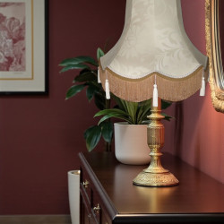 Harlequin Cream Brocade Fabric Scalloped Bottom Lampshades