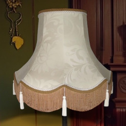 Harlequin Cream Brocade Fabric Scalloped Bottom Lampshades