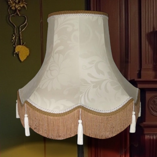 Harlequin Cream Brocade Fabric Scalloped Bottom Lampshades