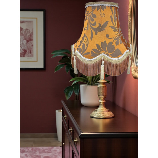 Harlequin Orange Spice Brocade Fabric Scalloped Bottom Lampshades