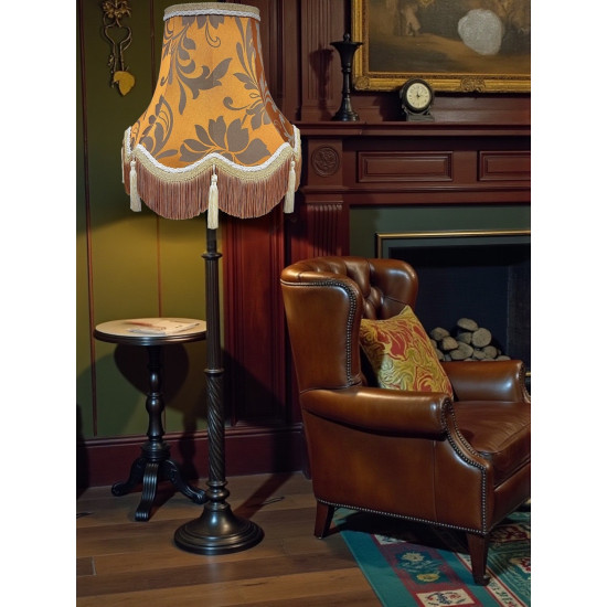 Harlequin Orange Spice Brocade Fabric Scalloped Bottom Lampshades