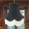 Navy Blue Brocade Fabric Scalloped Bottom Lampshades