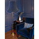 Navy Blue Brocade Modern Fabric Scallop Lampshades