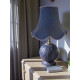 Navy Blue Brocade Modern Fabric Scallop Lampshades