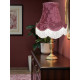 Wine Red Brocade Fabric Scalloped Bottom Lampshades