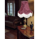 Wine Red Brocade Fabric Scalloped Bottom Lampshades