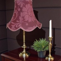 Wine Red Brocade Modern Fabric Lampshade