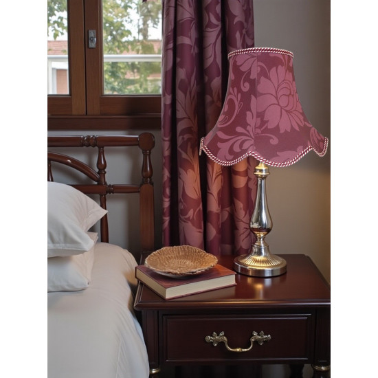 Wine Red Brocade Modern Fabric Lampshade