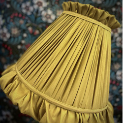 Antique Gold Ruffled Fabric Tapered Empire Lampshade