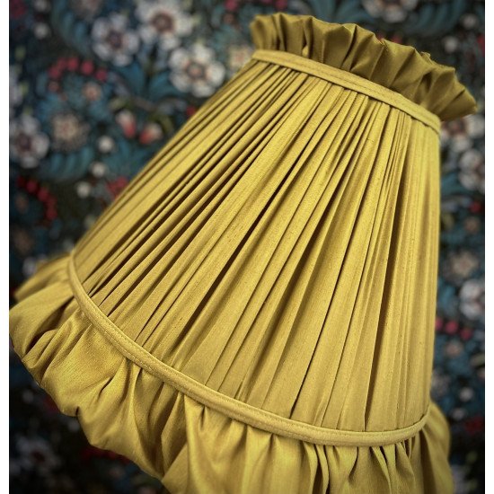 Antique Gold Ruffled Fabric Lampshade
