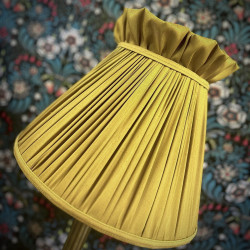 Antique Gold Ruffled Top Fabric Tapered Empire Lampshade