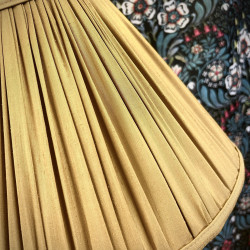 Light Gold Gathered Fabric Lampshade