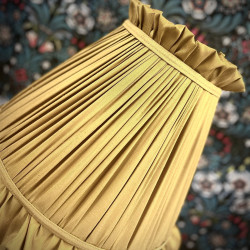 Light Gold Ruffled Fabric Lampshade