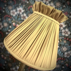 Light Gold Ruffled Top Fabric Lampshade