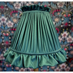 Dark Green Ruffled Fabric Tapered Empire Lampshade