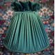 Dark Green Ruffled Top Fabric Tapered Empire Lampshade