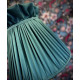 Dark Green Ruffled Top Fabric Tapered Empire Lampshade