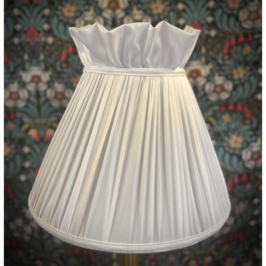 Ivory Cream Ruffled Top Fabric Lampshade