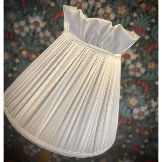 Ivory Cream Ruffled Top Fabric Lampshade