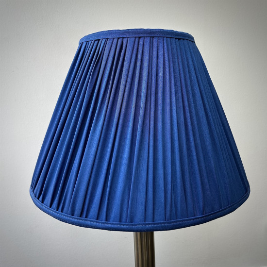 Navy Blue Gathered Fabric Lampshade