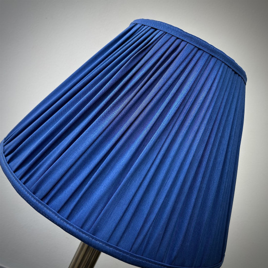 Navy Blue Gathered Fabric Lampshade