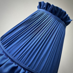 Navy Blue Ruffled Fabric Lampshade Navy Blue Ruffled Fabric Lampshade