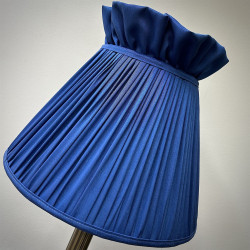 Navy Blue Ruffled Top Fabric Lampshade Navy Blue Ruffled Top Fabric Lampshade