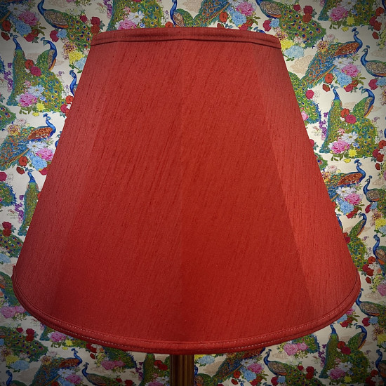 Red Fabric Tapered Empire Lampshade Red Fabric Tapered Empire Lampshade