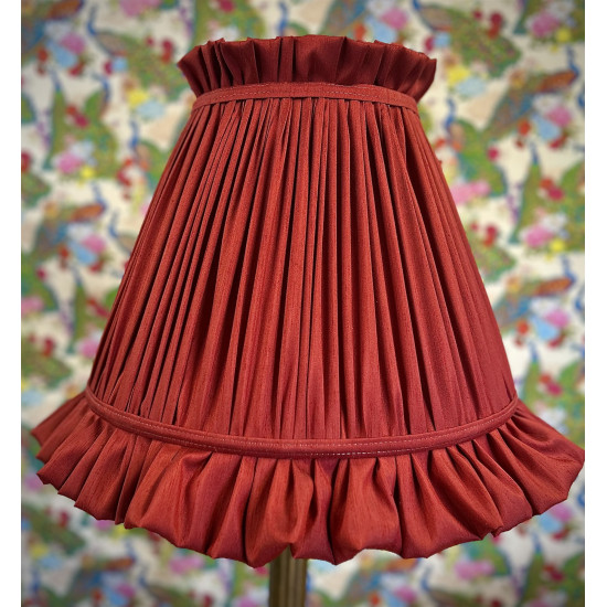 Rosso Red Ruffled Fabric Lampshade