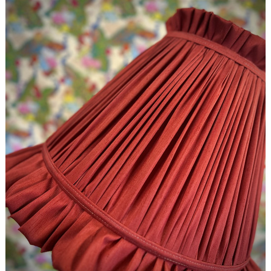 Rosso Red Ruffled Fabric Lampshade