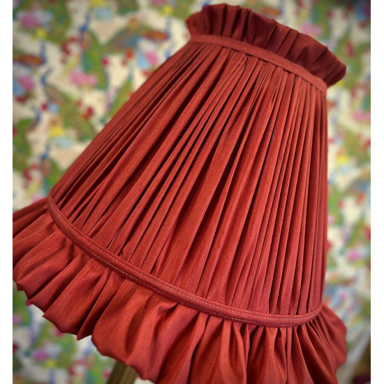 Rosso Red Ruffled Fabric Lampshade