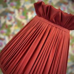 Rosso Red Ruffled Top Fabric Lampshade Rosso Red Ruffled Top Fabric Lampshade