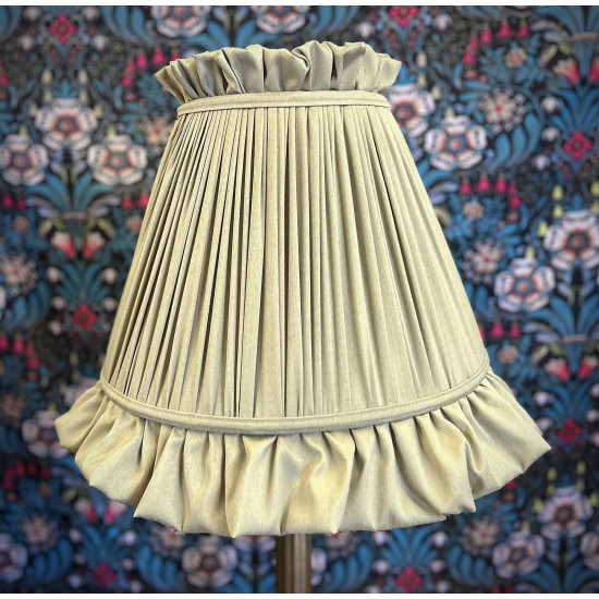 Sage Green Ruffled Fabric Lampshade