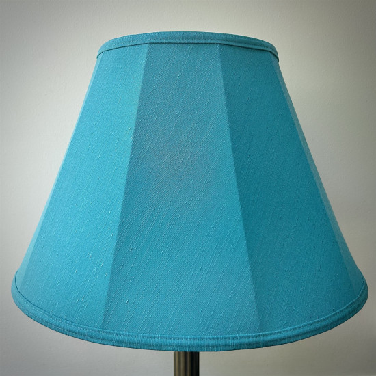 Teal Azure Blue Fabric Tapered Empire Lampshade Teal Azure Blue Fabric Tapered Empire Lampshade