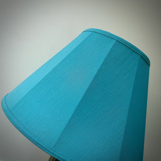 Teal Azure Blue Fabric Tapered Empire Lampshade Teal Azure Blue Fabric Tapered Empire Lampshade
