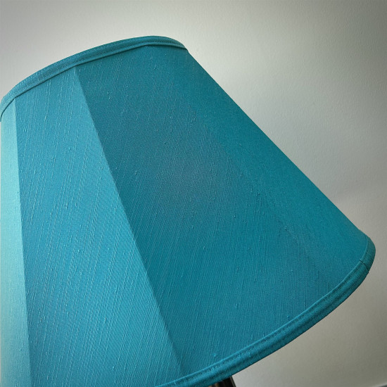 Teal Azure Blue Fabric Tapered Empire Lampshade Teal Azure Blue Fabric Tapered Empire Lampshade