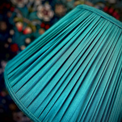 Teal Blue Gathered Fabric Lampshade Teal Blue Gathered Fabric Lampshade