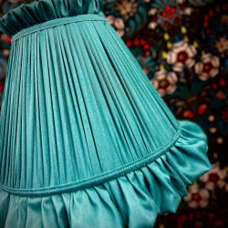 Teal Blue Ruffled Fabric Lampshade Teal Blue Ruffled Fabric Lampshade