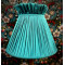 Teal Blue Ruffled Top Fabric Lampshade