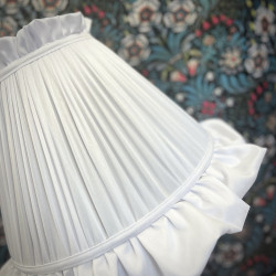 White Ruffled Fabric Lampshade White Ruffled Fabric Lampshade