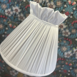 White Ruffled Top Fabric Lampshade White Ruffled Top Fabric Lampshade