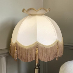 Cream and Gold Crown Dome Fabric Lampshade